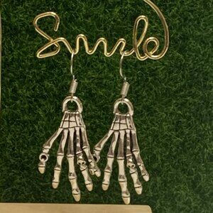 Hand Earring, Halloween Earring, Skeleton Earring, Bones Earring, Punk Goth